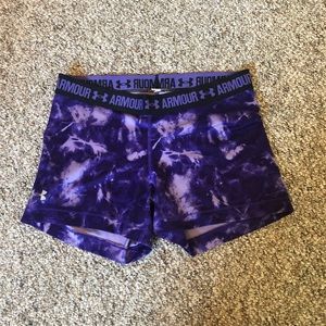 Purple tie dye under  armour shorts
